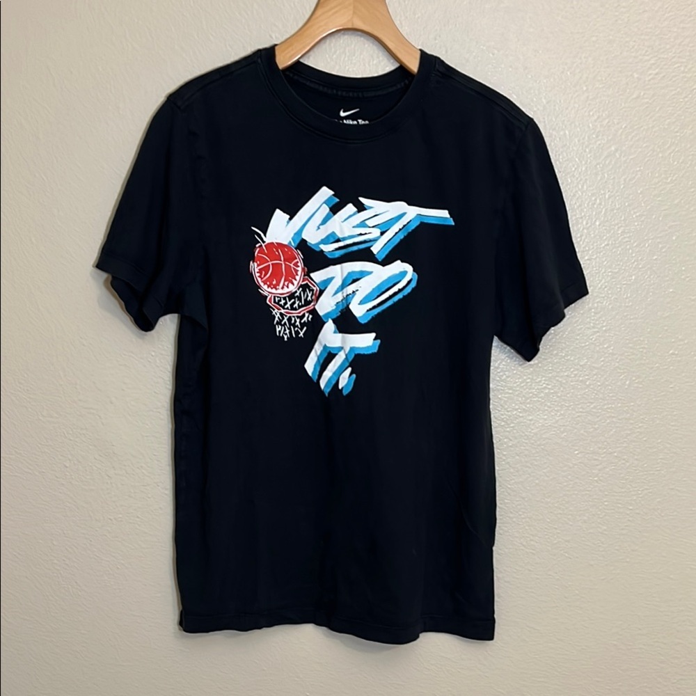 Nike Black Cotton Graphic T-Shirt